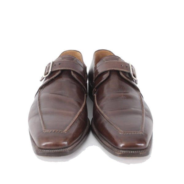 StefanoBi Shoes Sz 12 Dark Brown Monk Strap Leather Dress Shoes