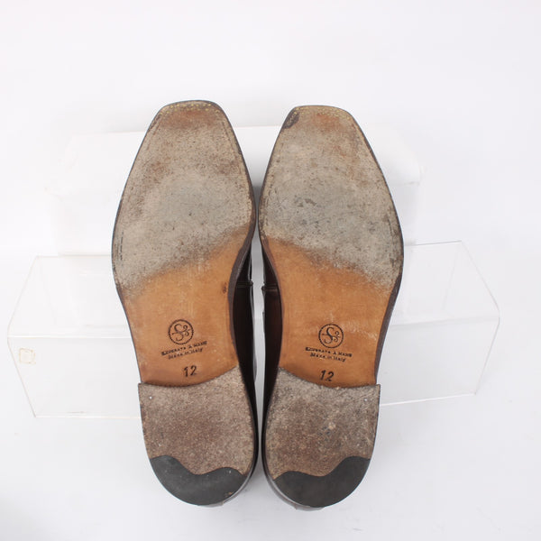 StefanoBi Shoes Sz 12 Dark Brown Monk Strap Leather Dress Shoes
