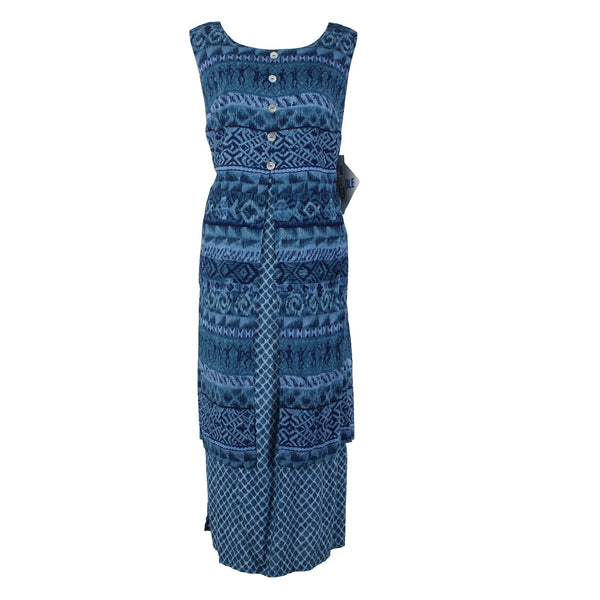 Dress Barn Dress NEW $50 Sz 18W Blue Navy Buttons Layered 100% Rayon Dress