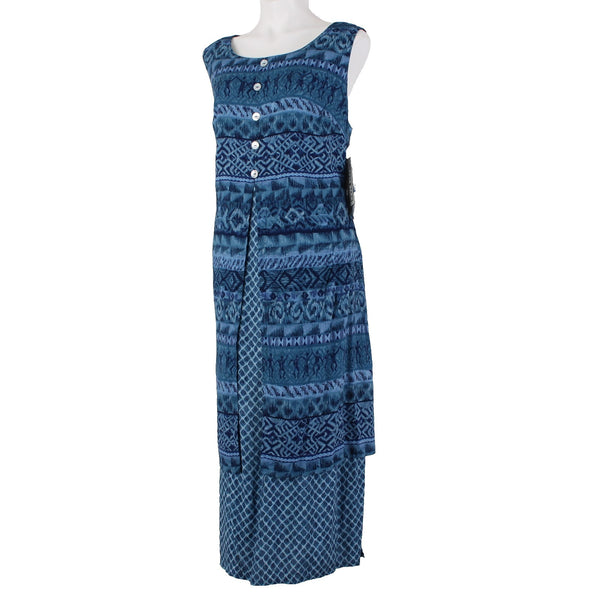 Dress Barn Dress NEW $50 Sz 18W Blue Navy Buttons Layered 100% Rayon Dress