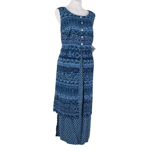 Dress Barn Dress NEW $50 Sz 18W Blue Navy Buttons Layered 100% Rayon Dress