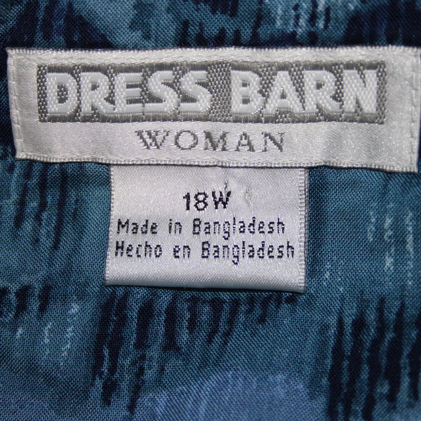 Dress Barn Dress NEW $50 Sz 18W Blue Navy Buttons Layered 100% Rayon Dress