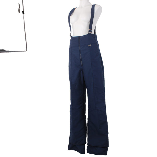 Mountain Goat White Stag Snow Pants Sz 36 Navy Blue Pockets One Piece 100% Poly