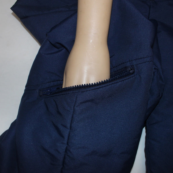 Mountain Goat White Stag Snow Pants Sz 36 Navy Blue Pockets One Piece 100% Poly
