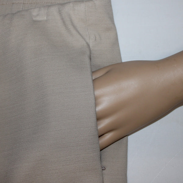 J Jill Pant Sz 10P X 26 Tan Elastic Waist Pockets Cotton Spandex Capri Pant