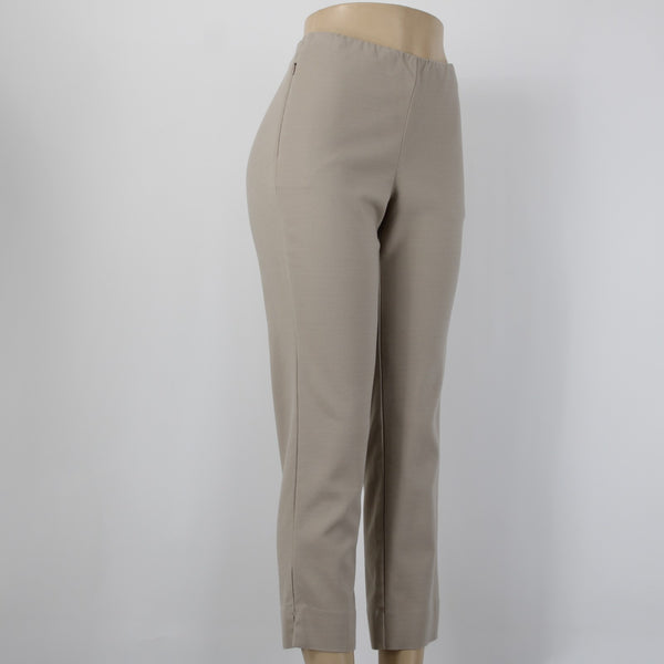 J Jill Pant Sz 10P X 26 Tan Elastic Waist Pockets Cotton Spandex Capri Pant