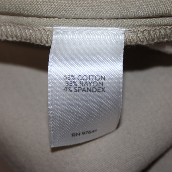 J Jill Pant Sz 10P X 26 Tan Elastic Waist Pockets Cotton Spandex Capri Pant