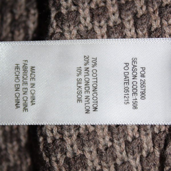 Splendid Sz M Brown Pockets Over Sized Knit Cotton Nylon Silk Wrap Sweater