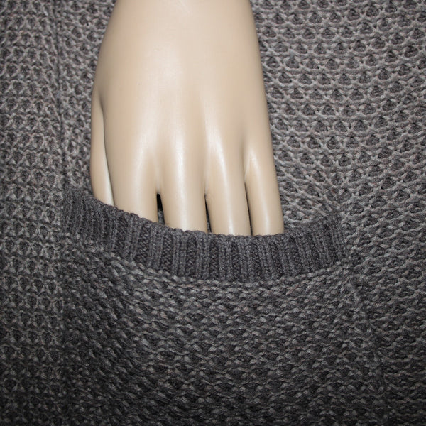 Splendid Sz M Brown Pockets Over Sized Knit Cotton Nylon Silk Wrap Sweater