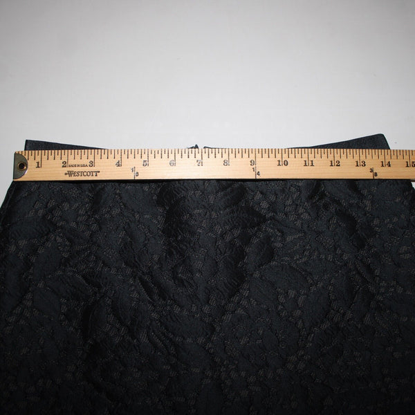 Ann Taylor S 4 Blue Black Grey Lace Overlay Lined 100% Polyester Pencil Skirt