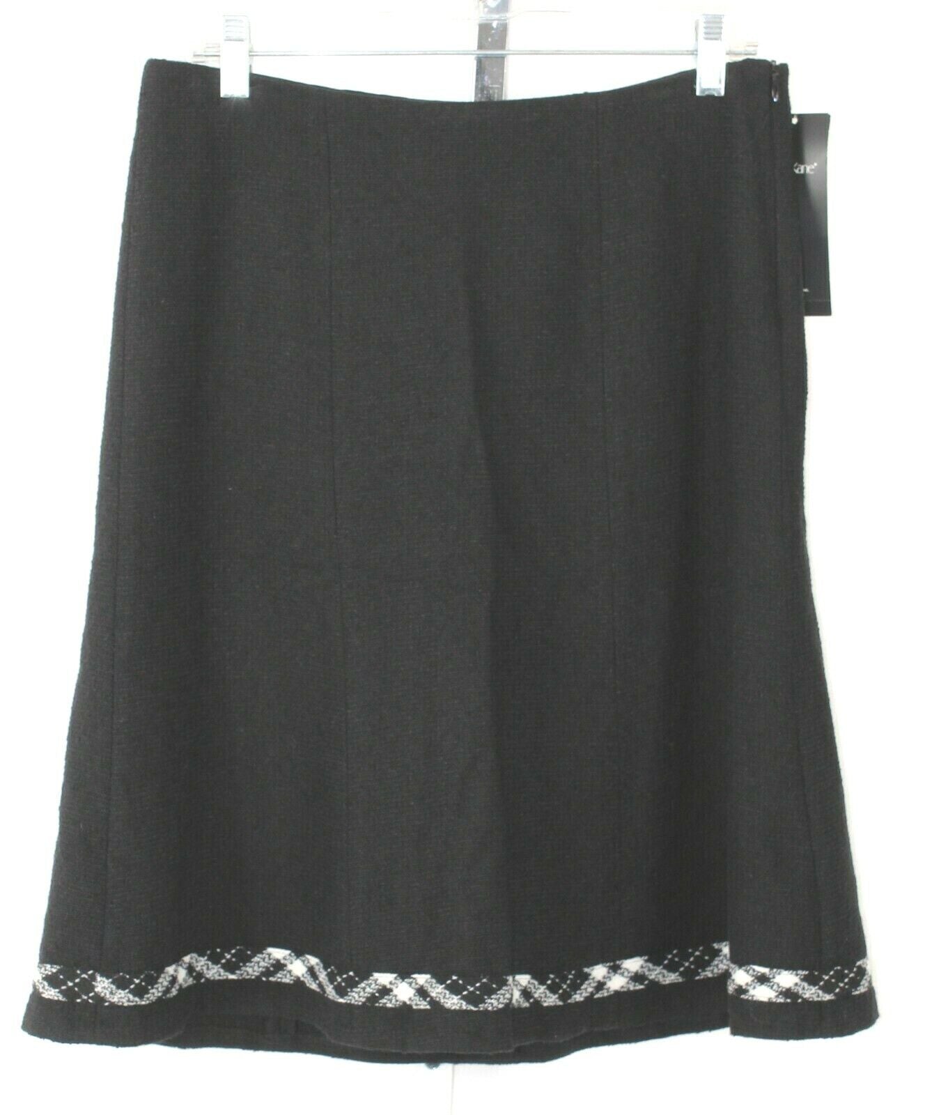Karen Kane NEW $94 Sz 6 Black White Plaid Accent Lined Wool Blend Skirt