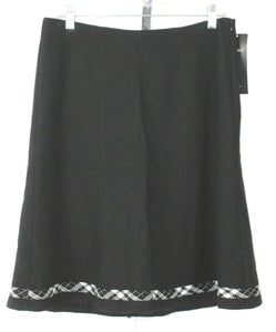 Karen Kane NEW $94 Sz 6 Black White Plaid Accent Lined Wool Blend Skirt