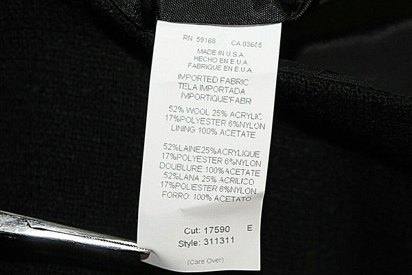 Karen Kane NEW $94 Sz 6 Black White Plaid Accent Lined Wool Blend Skirt