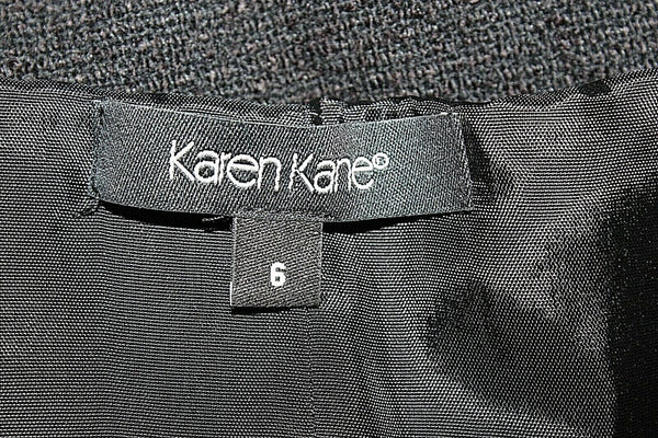 Karen Kane NEW $94 Sz 6 Black White Plaid Accent Lined Wool Blend Skirt
