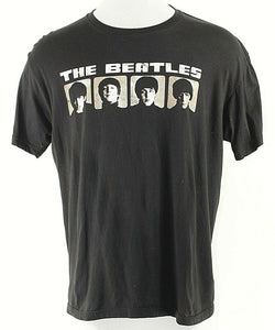 Apple The Beatles Sz XL Black Faces John George Paul Ringo Cotton Tee Shirt