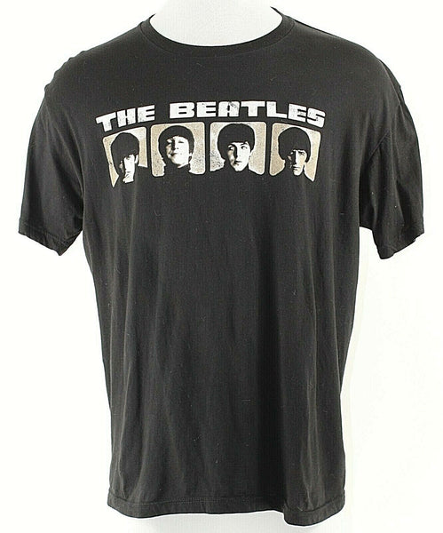 Apple The Beatles Sz XL Black Faces John George Paul Ringo Cotton Tee Shirt