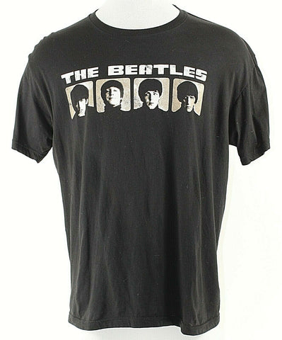 Apple The Beatles Sz XL Black Faces John George Paul Ringo Cotton Tee Shirt
