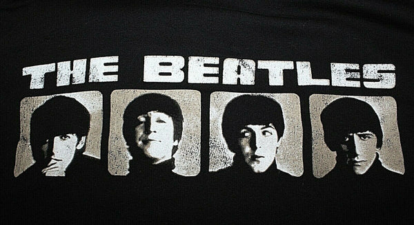 Apple The Beatles Sz XL Black Faces John George Paul Ringo Cotton Tee Shirt