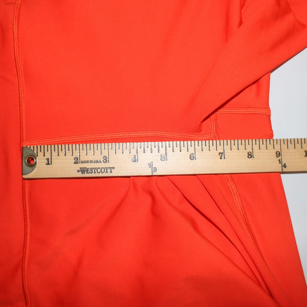 Athleta AW Pant Sz LT x 20 Orange Pull On Pockets Knee Length Poly Spandex
