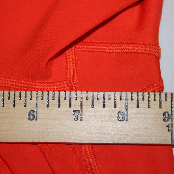 Athleta AW Pant Sz LT x 20 Orange Pull On Pockets Knee Length Poly Spandex