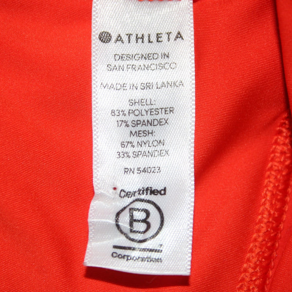 Athleta AW Pant Sz LT x 20 Orange Pull On Pockets Knee Length Poly Spandex