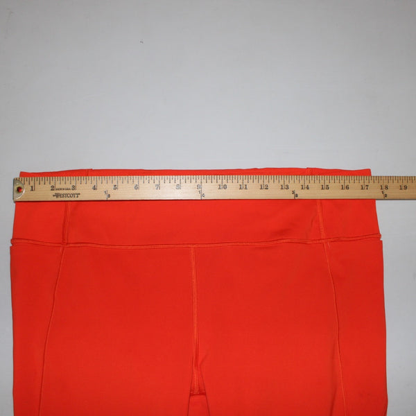 Athleta AW Pant Sz LT x 20 Orange Pull On Pockets Knee Length Poly Spandex