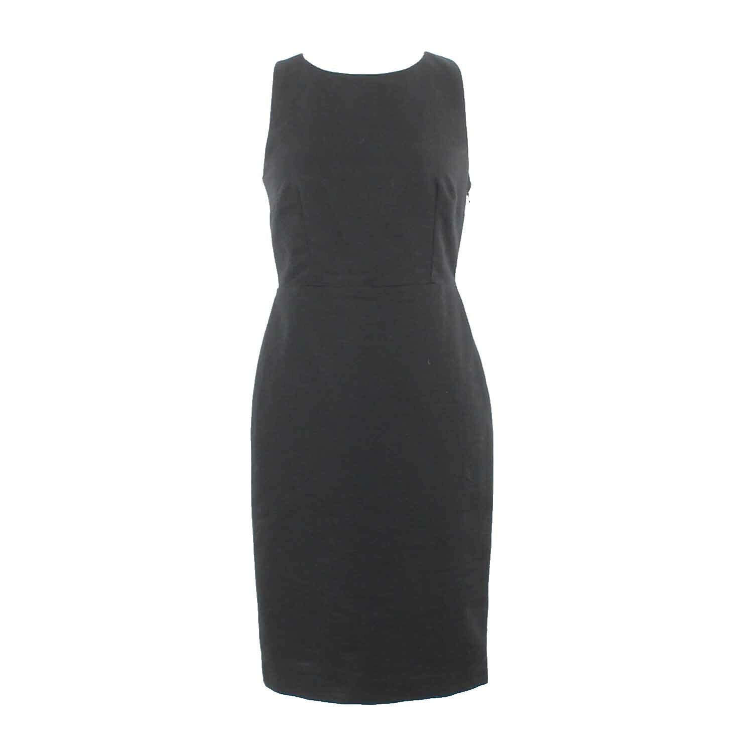 Talbots NEW $169 Sz 4P Black Lined Textured Cross Back Cotton Poly Dress