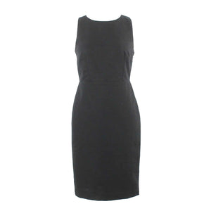 Talbots NEW $169 Sz 4P Black Lined Textured Cross Back Cotton Poly Dress