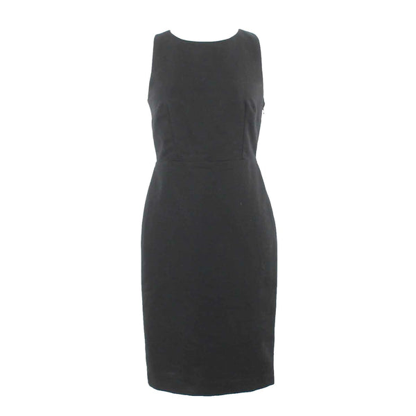 Talbots NEW $169 Sz 4P Black Lined Textured Cross Back Cotton Poly Dress