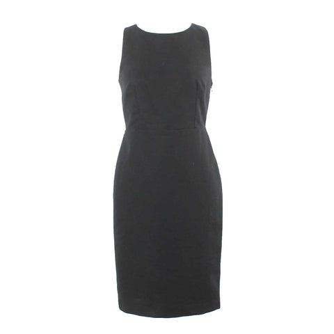 Talbots NEW $169 Sz 4P Black Lined Textured Cross Back Cotton Poly Dress