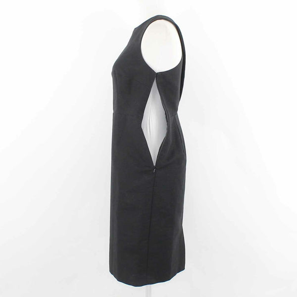 Talbots NEW $169 Sz 4P Black Lined Textured Cross Back Cotton Poly Dress