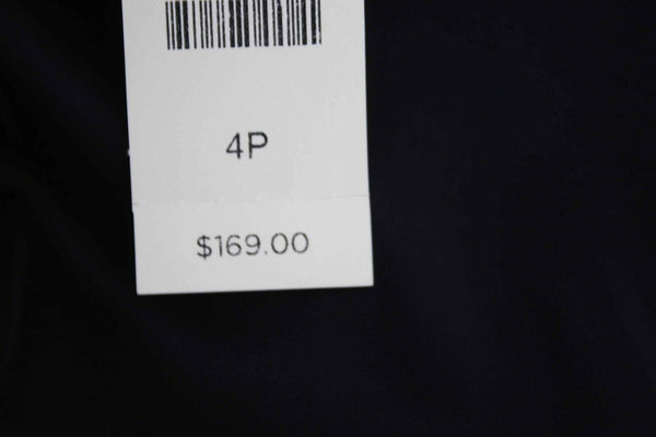 Talbots NEW $169 Sz 4P Black Lined Textured Cross Back Cotton Poly Dress