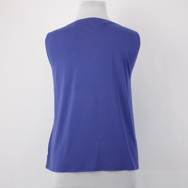 Eileen Fisher Top NEW $88 Sz 2X Iris Blue Jewel Neck Shell Rayon Lycra Top
