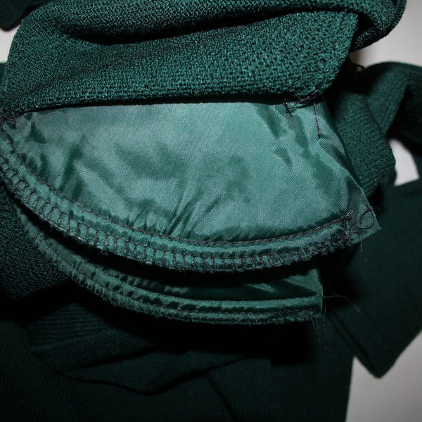 Toula Vintage Sz 4 Dark Green Collared Zip Santana Knit Bodycon Dress