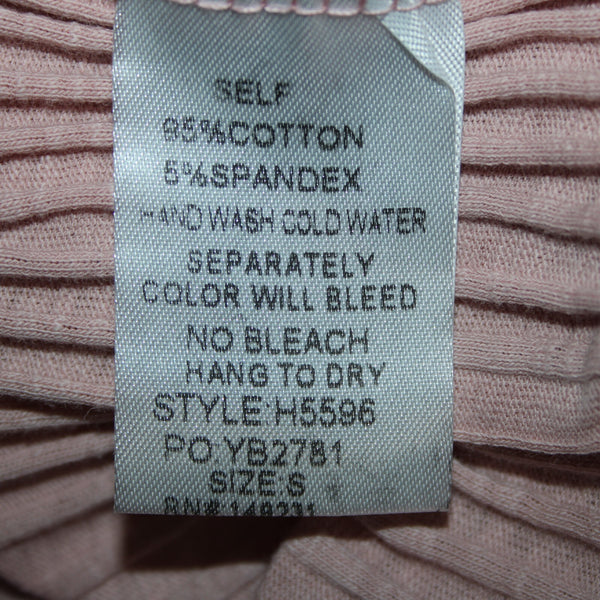Kori America NEW $50 Sz S Mauve Pink Rib Contrast Cap Sleeve Midi Cotton Dress