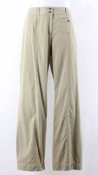 J Jill 6 x 31" Tan Straight Leg 100% Cotton Casual Unlined Pant