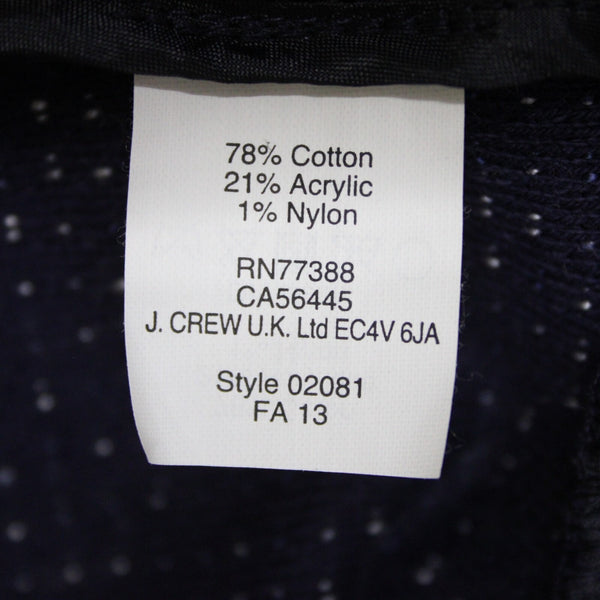 J Crew Sz XS Navy Blue White Zipper Long Sleeve Knit Cotton Acrylic Jacket