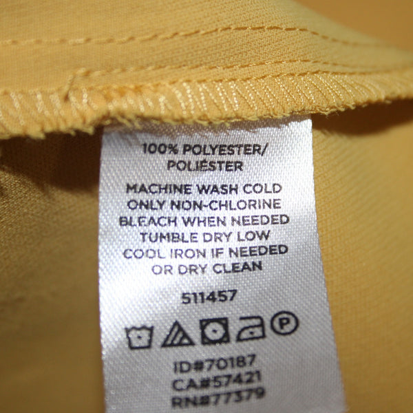 Ann Taylor Dress Sz 10 Mustard Yellow Pockets Knee Length 100% Polyester Dress