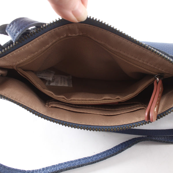 The Sak Purse NEW $129 Silver Lake 10 x 5 x 1 Blue Silver Tone Hardware Leather