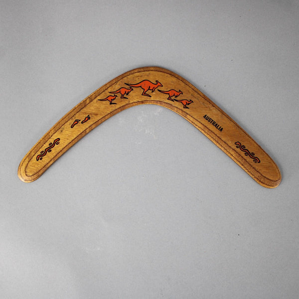Australian Made Hand Crafted Wood Kangaroo 12" Boomerang
