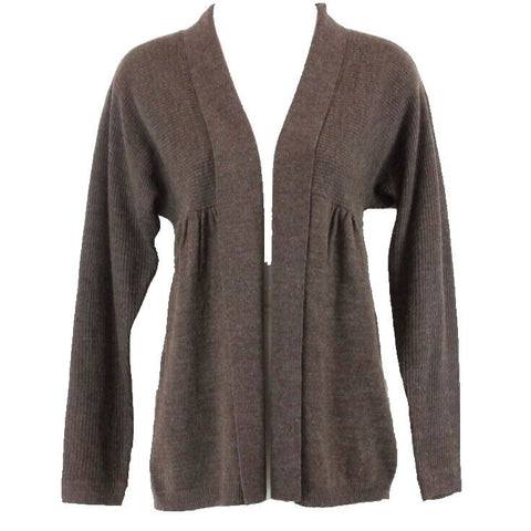 Designers Originals Sz S Brown Knit Open Front 100% Acrylic Cardigan