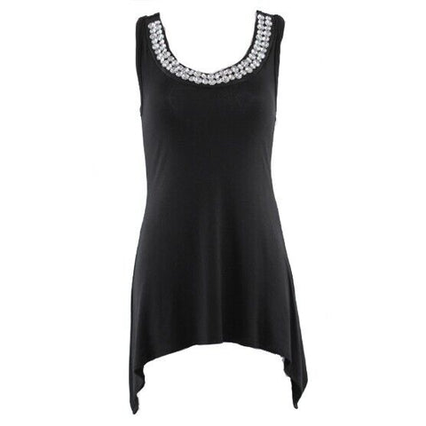 Magenta NEW Sz S Black Silver Rhinestone Spandex Rayon Tie Back Top