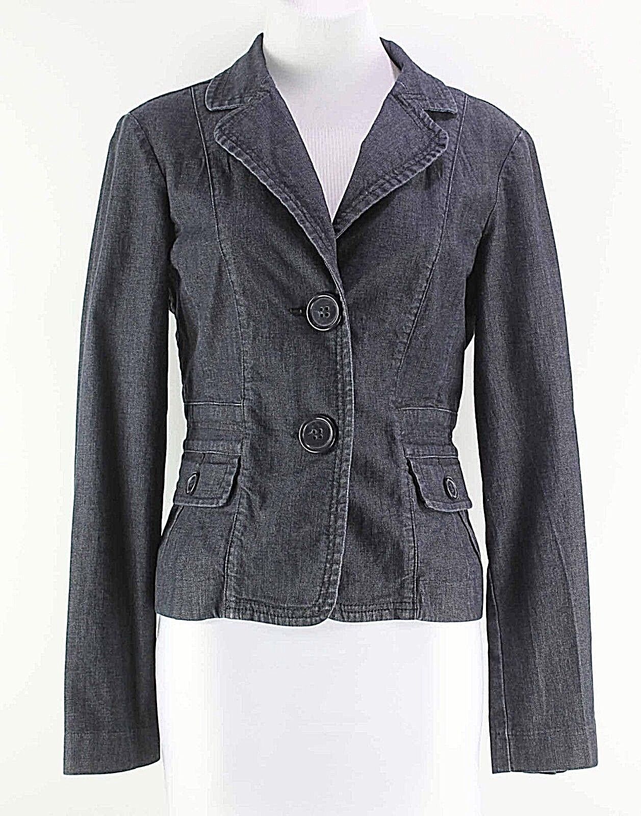 Halogen Sz M Blue Cotton Stretch Blend Denim Jacket