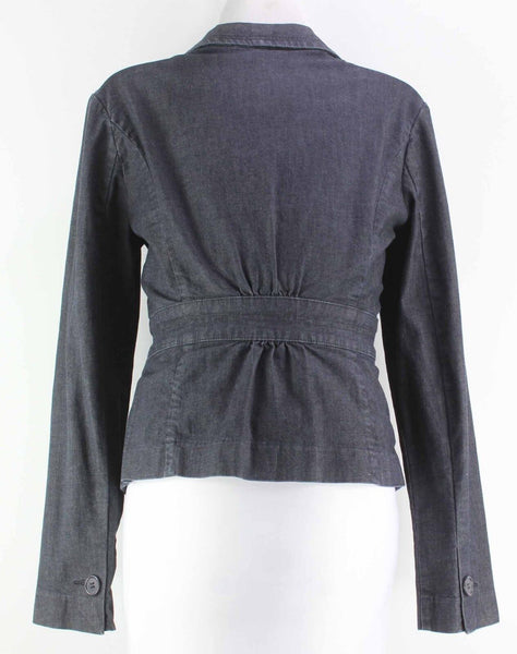 Halogen Sz M Blue Cotton Stretch Blend Denim Jacket