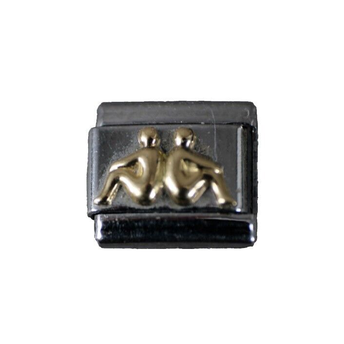Ryry Firenze "Double Nude" Stainless Gold Stretch Link Italian Charm