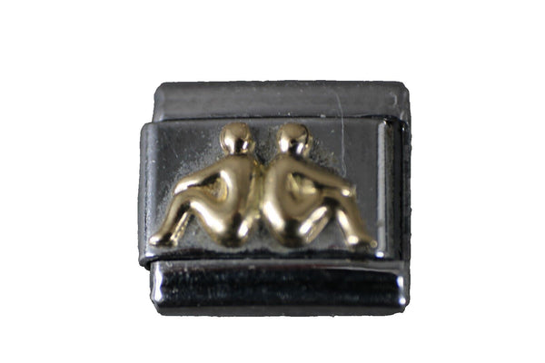 Ryry Firenze "Double Nude" Stainless Gold Stretch Link Italian Charm