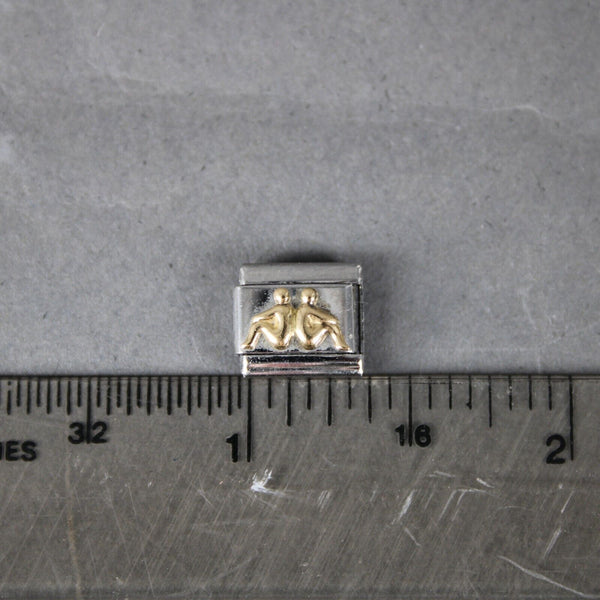 Ryry Firenze "Double Nude" Stainless Gold Stretch Link Italian Charm