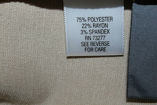 Dana Buchman Sz L Black Tan Color Block Poly Rayon Spandex Blend Dress
