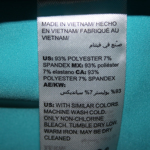 Chicos NEW Sz 10r x 32 Aqua Blue Elastic Waist Wide Leg Polyester Spandex Pant