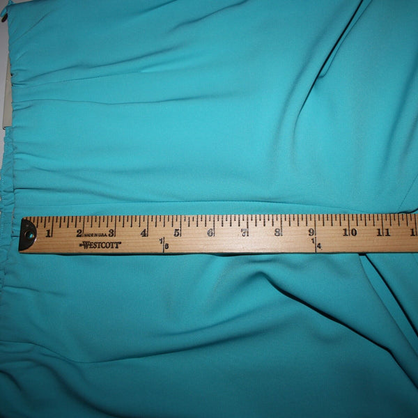 Chicos NEW Sz 10r x 32 Aqua Blue Elastic Waist Wide Leg Polyester Spandex Pant